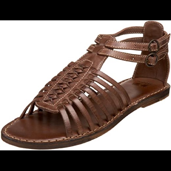 Frye Shoes - Frye Kayla Huarache Sandals Woven Strappy Flat Brown Leather | Women's 7.5